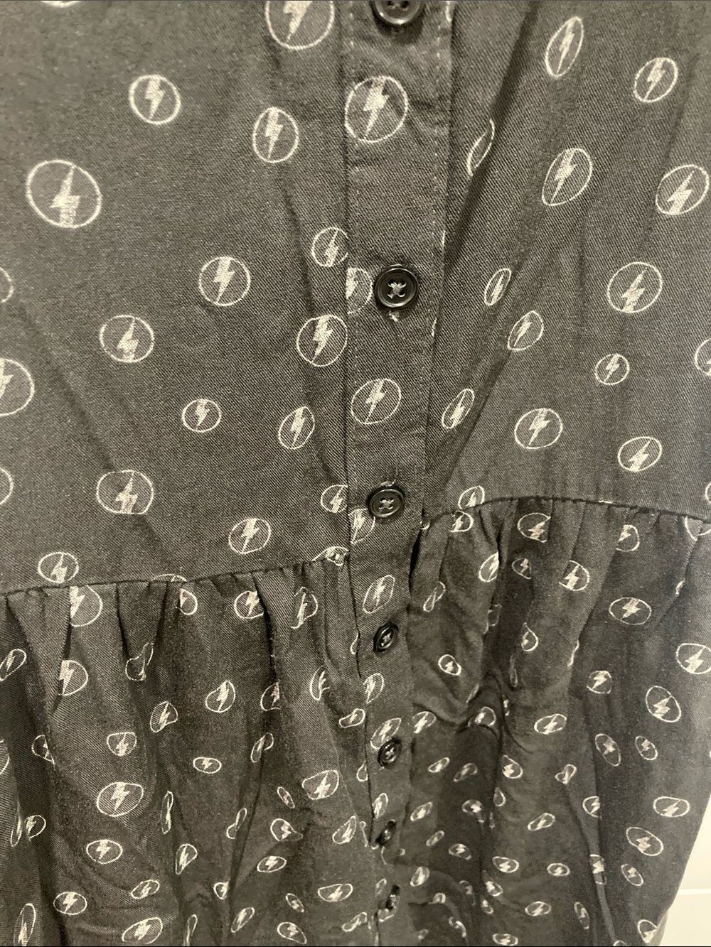 New w Tag -Rock by JunkFood AC/DC Lightning Bolt Skater Dress - Size XS- Grunge - Picture 5 of 7